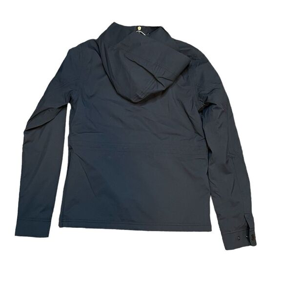 NWOT AETHER Half Zip Snap Pullover Hooded Anorak Jacket Black Size 1 / XS - Picture 2 of 6